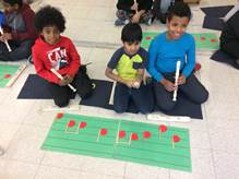 Students playing the recorder