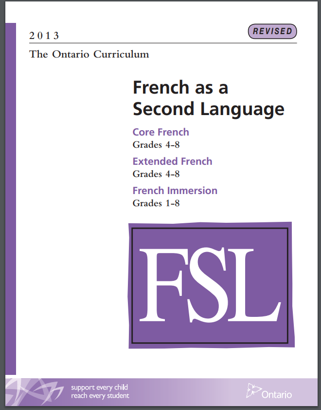 Cover of Elementary French as a Second Language Curriculum