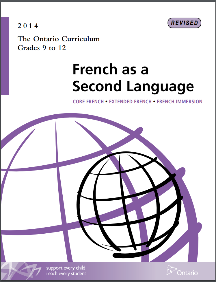 Cover of Secondary French as a Second Language Curriculum