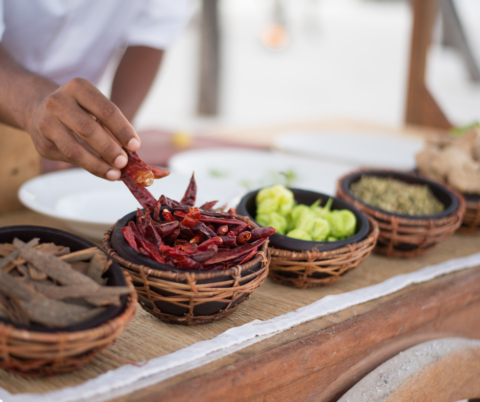 Bowls of different ingredients for cooking