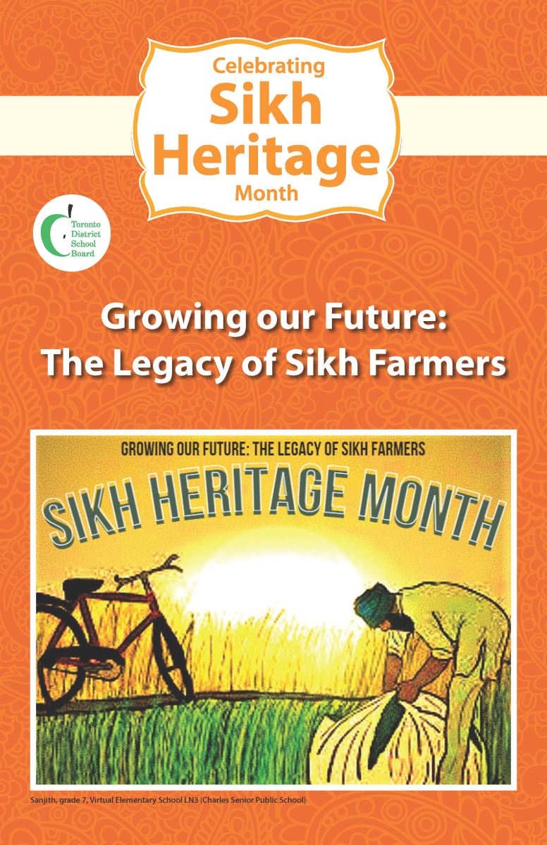 A poster designed for Sikh Heritage Month drawn by a Grade 7 student