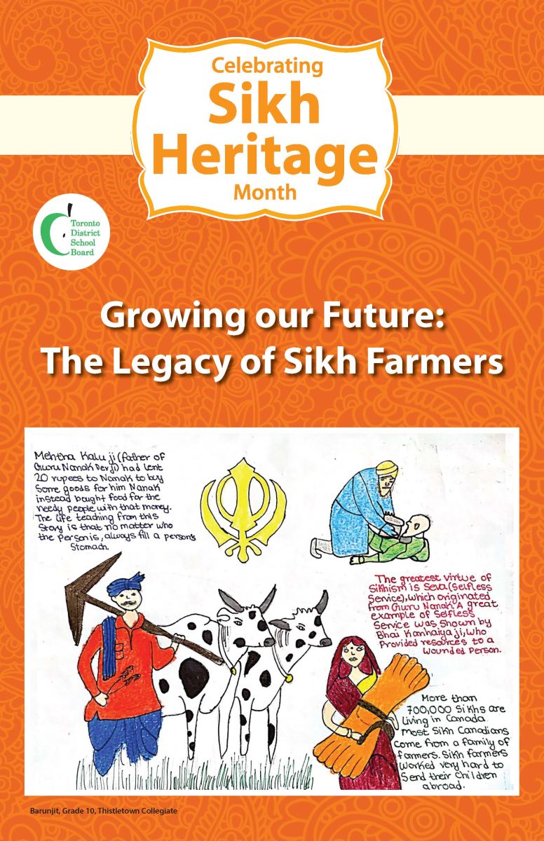 A poster designed for Sikh Heritage Month drawn by a Grade 10 student