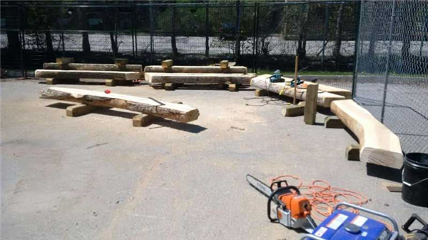 building log benches