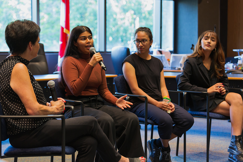 TDSB Top Scholars speak with Shari Schwartz-Maltz, TDSB’s Manager of Media & Issues in the TDSB Boardroom. Open Gallery