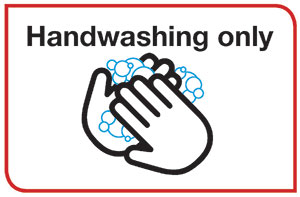 Hand washing poster with the words 