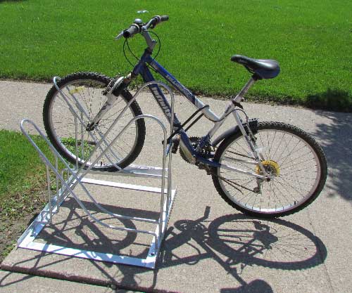 bike locked to rack