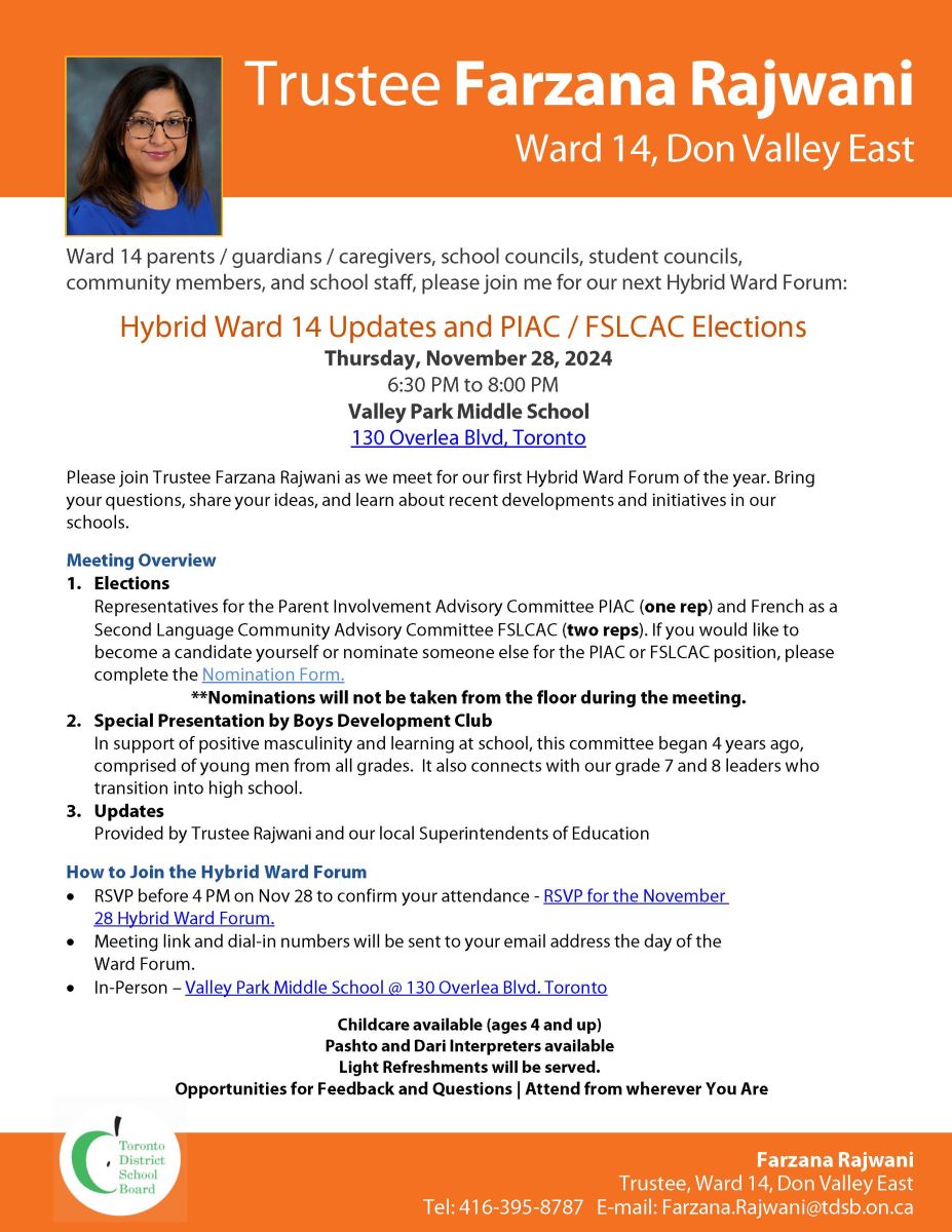 Ward 14 - Hybrid Ward 14 Forum Flyer