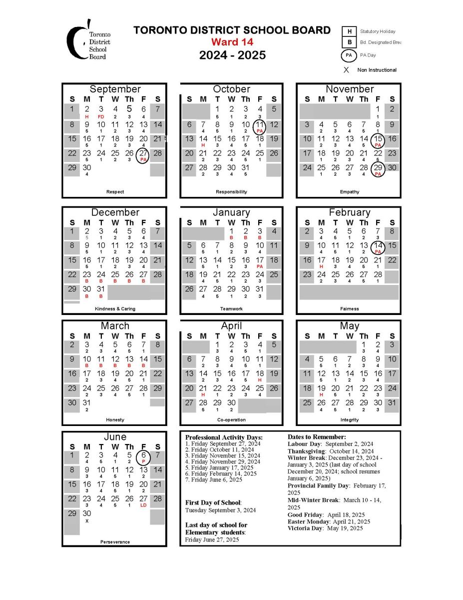 Elementary School Year Calendar 2024-25